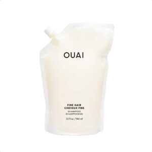 OUAI Fine Shampoo Refill – Volumizing Shampoo with Strengthening Keratin, Biotin & Chia Seed Oil for Fine Hair – Delivers Weightless Body – Paraben, Phthalate & Sulfate Free Hair Care (32 Fl Oz)