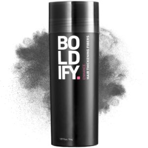 BOLDIFY Hair Fibers (56g) – Fill In Thinning and Fine Hair for an Instantly Fuller, Thicker Look – 14 Shades for Women & Men – Dark Gray