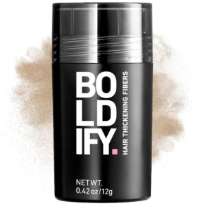 BOLDIFY Hair Fibers (12g) – Fill In Thinning and Fine Hair for an Instantly Fuller, Thicker Look – 14 Shades for Women & Men – Medium Blonde
