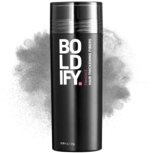 BOLDIFY Hair Fibers (28g) – Fill In Thinning and Fine Hair for an Instantly Fuller, Thicker Look – 14 Shades for Women & Men – Gray