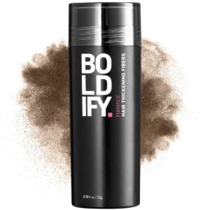 BOLDIFY Hair Fibers (28g) – Fill In Thinning and Fine Hair for an Instantly Fuller, Thicker Look – 14 Shades for Women & Men – Light Brown