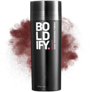 BOLDIFY Hair Fibers (56g) – Fill In Thinning and Fine Hair for an Instantly Fuller, Thicker Look – 14 Shades for Women & Men – Dark Auburn