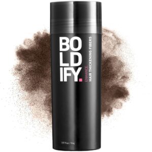 BOLDIFY Hair Fibers (56g) – Fill In Thinning and Fine Hair for an Instantly Fuller, Thicker Look – 14 Shades for Women & Men – Medium Brown