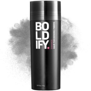 BOLDIFY Hair Fibers (56g) – Fill In Thinning and Fine Hair for an Instantly Fuller, Thicker Look – 14 Shades for Women & Men – Gray