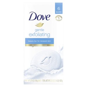 Dove Beauty Bar for Softer Skin Gentle Exfoliating More Moisturizing Than Bar Soap 3.75 oz 6 Bars