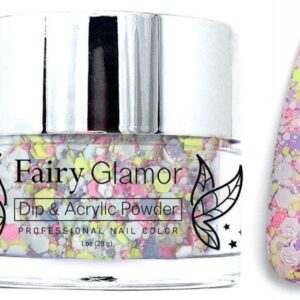 FAIRY GLAMOR White Glitter Dip & Acrylic Nail Powder – Sugar Cookies – 1 oz