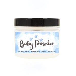 Body Powder for Women & Men Scented Baby Powder (classic powder fresh scent), Perfume Dusting Powder, Bath Powder with Fragrance & Essential Oils, Talc Free 8oz Container, Made in USA