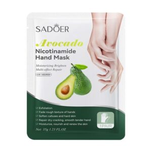 Chicwe 6 Pairs of Hand Masks Moisturizing Glove> Hydrating Hand Masks for Dry Cracked Hands> Collagen Gloves for Smooth Touch Hands (Avocado)