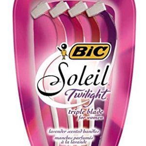 BIC Soleil Smooth Scented Women’s Disposable Razor, Triple Blade, Moisture Strip for a Smooth Shave, 4 Count – Pack of 2