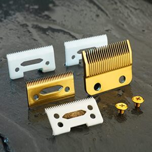 MAWAER Professional 2 holes Ceramic stagger tooth replacement blades set for Wahl hair clippers