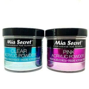 MIA SECRET Acrylic Powder 2pc Set – Clear + Pink 8 oz