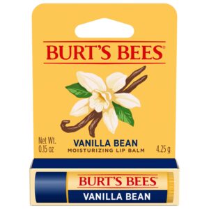 Burt’s Bees Lip Balm, Vanilla Bean, Lip Moisturizer With Responsibly Sourced Beeswax, Tint-Free, Natural Conditioning Treatment, 1 Tube, 0.15 oz.