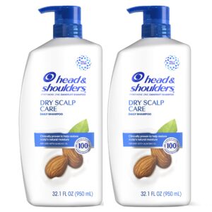 Head & Shoulders Shampoo, Daily-Use Anti-Dandruff Paraben Free Treatment, Dry Scalp Care with Almond Oil, 32.1 fl oz, Twin Pack