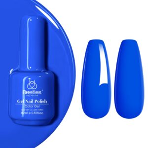 Beetles Blue Gel Nail Polish, 1Pcs 15ml Electric Punk Bright Blue Color Gel Polish Soak Off Uv LED Nail Art DIY Gel Nail Manicure for Girls Women Gifts