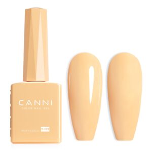 CANNI Pastel Yellow Gel Nail Polish, 1Pcs Pale Light Yellow Gel Polish Butter Neon Yellow Color Nail Polish Gel High Gloss Soak Off U V Gel Nail French Nail Manicure Salon DIY
