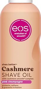 eos Cashmere Shave Oil, Pink Champagne, Soothing and Moisturizing, Prevents Irritation and Razor Burn, Entire Bikini Area-Approved, 6 fl oz