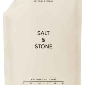 Salt & Stone Body Wash with Antioxidants for Deep Moisture | For Women & Men, Sulfate, Paraben, & Dye Free, Leaving Skin Soft and Hydrated | Saffron & Cedar 32 fl oz