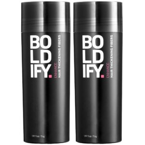 BOLDIFY Hair Fibers (2 x 56g) – Fill In Thinning and Fine Hair for an Instantly Fuller, Thicker Look – 14 Shades for Women & Men – Black