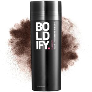 BOLDIFY Hair Fibers (56g) – Fill In Thinning and Fine Hair for an Instantly Fuller, Thicker Look – 14 Shades for Women & Men – Hazel Brown