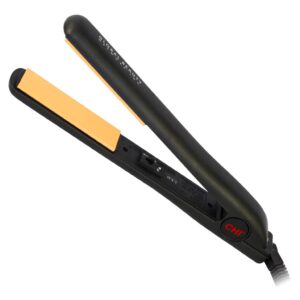 CHI Original Ceramic Flat Iron, Hair Straightener For A Smooth Finish, Floating Plates, Quick Heat Up, Analog On/Off Switch, 1″ Styling Tool, Black