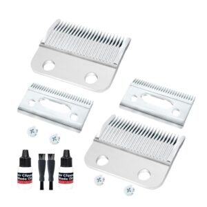 2pack Professional Stagger-Tooth 2-Hole Clipper Blade for The 5 Star Series Wahl Clippers Cordless Magic Clip (Includes 2pcs Blade/Screws+2pcs Oil+ 2pcs Brush)