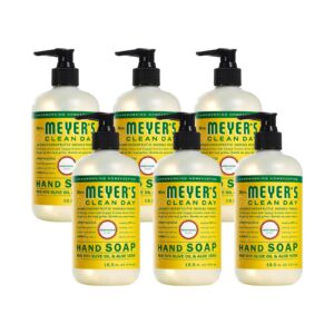MRS. MEYER’S CLEAN DAY Hand Soap, Made with Essential Oils, Biodegradable Formula, Honeysuckle, 12.5 fl. oz – Pack of 6
