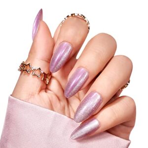 White Press On Nails – BTArtbox Soft Gel Short Press On Nails, Supremely Fit & Natural Glue On Nails with Nail Glue, Stick On Nails in 15 Sizes – 33 Coffin Fake Nails Kit, Milk Sundae