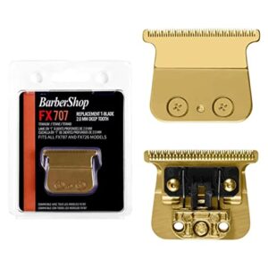 TB-PRO FX Skeleton Replacement Trimmer Blade | Competible FX787 FX726 | Titanium Gold Black Silver Blades | Outliner Hair Trimmer (Gold)