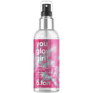 b.tan Face & Body Self Tanner Mist | You Glow Girl – Lightweight, Daily Gradual Sunless Tanner Mist For Glowing Skin All Day Long, Quick Drying, Streak-Free, Vegan, 3.38 Fl Oz