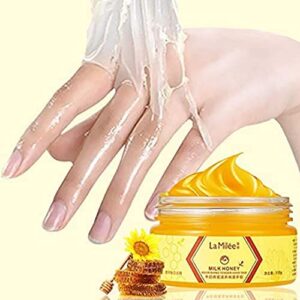 Lamilee Hand Mask Milk Honey Peel Off Hand Wax Moisturizing Hydrating Nourishing Exfoliating Hand Film Hands Care Paraffin 150g&5.3oz