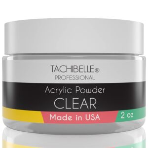 Tachibelle Professional Acrylic Nail System Acrylic Powder> 2 oz. Made in USA. Used in Professional Salons. (Clear 2oz)