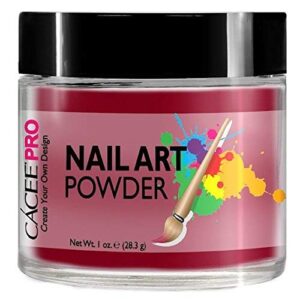 Acrylic Nails Color Acrylic Powder For Nail Art> 1oz Jar by Cacee> For Any Professional Acrylic Nail Kit> Premix of Pigments> Glitter> & Metallic Effects (Cherry Red #45)
