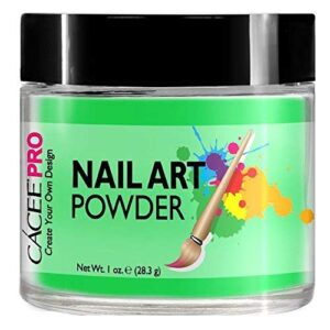 Acrylic Nails Color Acrylic Powder For Nail Art> 1oz Jar by Cacee> For Any Professional Acrylic Nail Kit> Premix of Pigments> Glitter> & Metallic Effects (Lime Green #37)