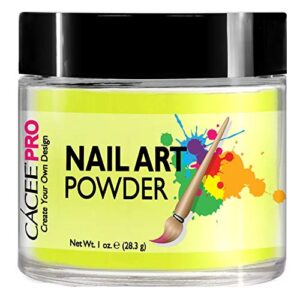Acrylic Nails Color Acrylic Powder For Nail Art> 1oz Jar by Cacee> For Any Professional Acrylic Nail Kit> Premix of Pigments> Glitter> & Metallic Effects (Lemon Yellow #5)