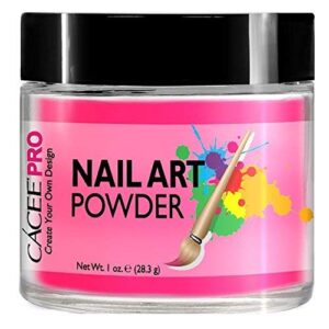 Acrylic Nails Color Acrylic Powder For Nail Art> 1oz Jar by Cacee> For Any Professional Acrylic Nail Kit> Premix of Pigments> Glitter> & Metallic Effects (Hot Pink #18)