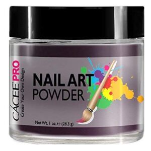 Acrylic Nails Color Acrylic Powder For Nail Art> 1oz Jar by Cacee> For Any Professional Acrylic Nail Kit> Premix of Pigments> Glitter> & Metallic Effects (Eggplant Purple #26)