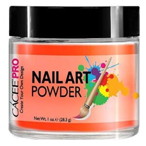 Acrylic Nails Color Acrylic Powder For Nail Art> 1oz Jar by Cacee> For Any Professional Acrylic Nail Kit> Premix of Pigments> Glitter> & Metallic Effects (Pumpkin Orange #10)