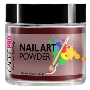 Acrylic Nails Color Acrylic Powder For Nail Art> 1oz Jar by Cacee> For Any Professional Acrylic Nail Kit> Premix of Pigments> Glitter> & Metallic Effects (Wine Red #19)