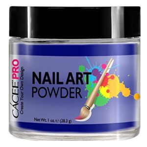Acrylic Nails Color Acrylic Powder For Nail Art> 1oz Jar by Cacee> For Any Professional Acrylic Nail Kit> Premix of Pigments> Glitter> & Metallic Effects (Royal Blue #16)