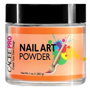 Acrylic Nails Color Acrylic Powder For Nail Art> 1oz Jar by Cacee> For Any Professional Acrylic Nail Kit> Premix of Pigments> Glitter> & Metallic Effects (Neon Orange #36)