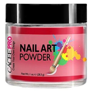 Acrylic Nails Color Acrylic Powder For Nail Art> 1oz Jar by Cacee> For Any Professional Acrylic Nail Kit> Premix of Pigments> Glitter> & Metallic Effects (Crimson Red #43)