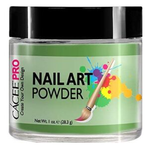 Acrylic Nails Color Acrylic Powder For Nail Art> 1oz Jar by Cacee> For Any Professional Acrylic Nail Kit> Premix of Pigments> Glitter> & Metallic Effects (Army Green #21)