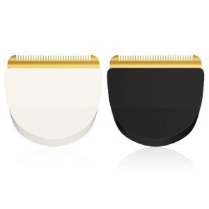 2 Pack Professional Peanut Clipper Blades, Snap-On Replacement Blade for Wahl Peanut Hair Clipper #2068-300（Black/Gold,White/Gold）