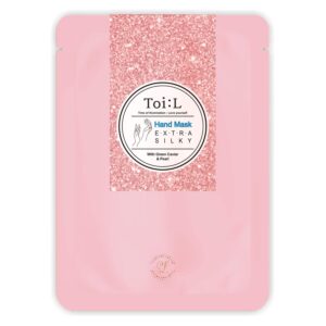 Toi:L Extra Silky Hand Mask Glove 1 Pairs> Moisturizing Glove for dry hands> Premium Hand spa Treatment> Moisturizing> Whitening> and Repairing for rough & damaged hands(Pearl+Green Caviar)