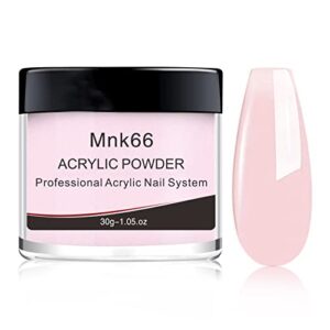 Mnk66 Acrylic Powder – Clear Pink Nude> Milky White – Professional Nail Powder for Extension> French Nail Art> 3D Flowers> Carving – Beginner (YSHUJF002-Pink-30g)