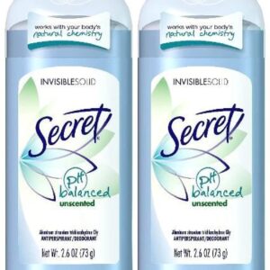 Secret Invisible Solid Antiperspirant Deodorant, Unscented – 2.6 oz – 2 pk by Secret