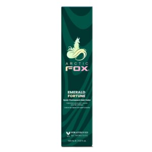 ARCTIC FOX Vegan and Cruelty-Free Semi-Permanent Hair Color Dye (5.6 Fl Oz, EMERALD FORTUNE)