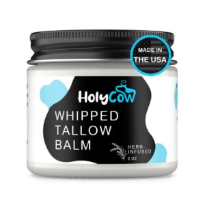 Beef Tallow For Skin – Whipped Tallow Balm with Organic Jojoba Oil (Unscented/Herb-Infused), Grass Fed Beef Tallow Face Moisturizer for Eczema, Baby, Lip Balm – Lotion For Extremely Dry Skin