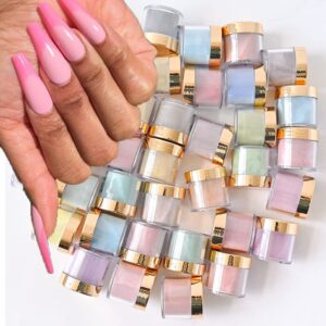 1 Ounce Acrylic Powder Collection Nail Acrylic Powder Professional Extend for Build/Dipping/Carve Nails Decoration Dust Supplies