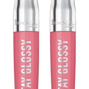 Rimmel Stay Glossy 6HR Lip Gloss, Claridge’s Ruby, 0.18 Fl Oz (Pack of 2)